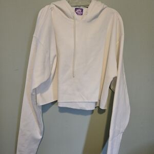 YITTY White Cropped Hoodie
